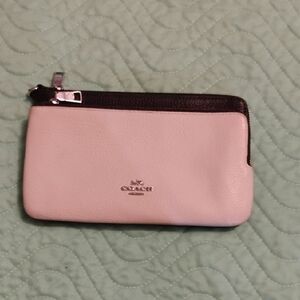 Coach Pink Leather Clutch Wristlet